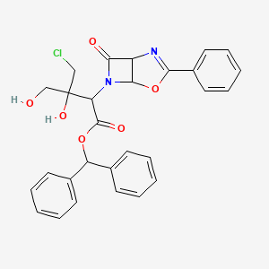 molecular formula C28H25ClN2O6 B569335 Benzhydryl 3-(chloromethyl)-3,4-dihydroxy-2-(7-oxo-3-phenyl-4-oxa-2,6-diazabicyclo[3.2.0]hept-2-en-6-yl)butanoate CAS No. 68313-69-9