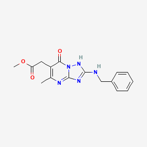 molecular formula C16H17N5O3 B5693358 methyl [2-(benzylamino)-5-methyl-7-oxo-4,7-dihydro[1,2,4]triazolo[1,5-a]pyrimidin-6-yl]acetate 
