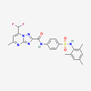molecular formula C23H22F2N6O3S B5693368 7-(difluoromethyl)-N-{4-[(mesitylamino)sulfonyl]phenyl}-5-methyl[1,2,4]triazolo[1,5-a]pyrimidine-2-carboxamide 