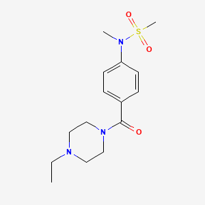 molecular formula C15H23N3O3S B5693427 N-{4-[(4-ethyl-1-piperazinyl)carbonyl]phenyl}-N-methylmethanesulfonamide 