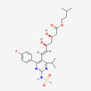 molecular formula C27H38FN3O6S B569347 Rosuvastatin Isoamy Ester CAS No. 1197348-98-3
