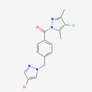 molecular formula C16H14BrClN4O B5693490 1-{4-[(4-bromo-1H-pyrazol-1-yl)methyl]benzoyl}-4-chloro-3,5-dimethyl-1H-pyrazole 