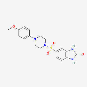 molecular formula C18H20N4O4S B5693492 5-{[4-(4-methoxyphenyl)-1-piperazinyl]sulfonyl}-1,3-dihydro-2H-benzimidazol-2-one 