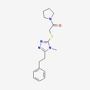 4-methyl-3-{[2-oxo-2-(1-pyrrolidinyl)ethyl]thio}-5-(2-phenylethyl)-4H-1,2,4-triazole