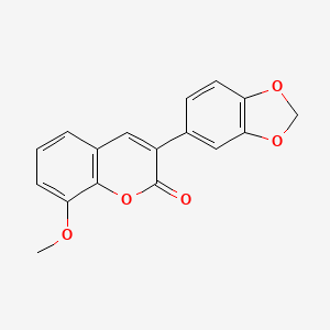 molecular formula C17H12O5 B5693523 3-(1,3-benzodioxol-5-yl)-8-methoxy-2H-chromen-2-one 