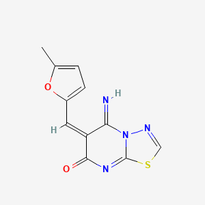 molecular formula C11H8N4O2S B5693583 5-imino-6-[(5-methyl-2-furyl)methylene]-5,6-dihydro-7H-[1,3,4]thiadiazolo[3,2-a]pyrimidin-7-one 