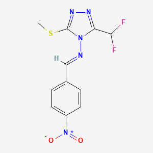 molecular formula C11H9F2N5O2S B5693586 3-(difluoromethyl)-5-(methylthio)-N-(4-nitrobenzylidene)-4H-1,2,4-triazol-4-amine 