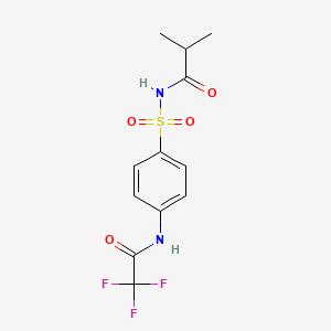 molecular formula C12H13F3N2O4S B5693612 2-methyl-N-({4-[(trifluoroacetyl)amino]phenyl}sulfonyl)propanamide 