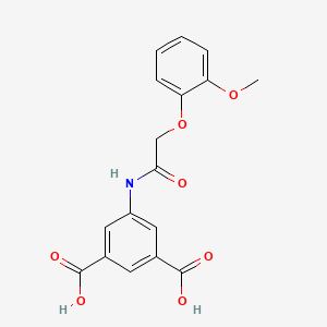 molecular formula C17H15NO7 B5693656 5-{[(2-methoxyphenoxy)acetyl]amino}isophthalic acid 