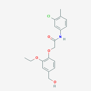 N-(3-chloro-4-methylphenyl)-2-[2-ethoxy-4-(hydroxymethyl)phenoxy]acetamide