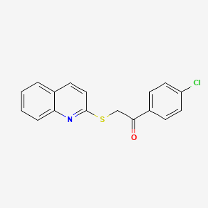 molecular formula C17H12ClNOS B5693700 1-(4-chlorophenyl)-2-(2-quinolinylthio)ethanone 