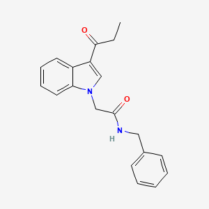 molecular formula C20H20N2O2 B5693753 N-benzyl-2-(3-propionyl-1H-indol-1-yl)acetamide 