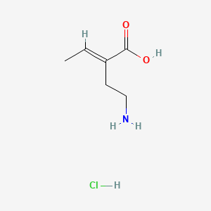 molecular formula C6H12ClNO2 B569383 (E)-2-(2-氨基乙基)丁-2-烯酸盐酸盐 CAS No. 1379403-11-8