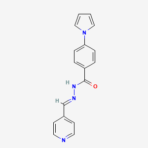 molecular formula C17H14N4O B5693852 N'-(4-pyridinylmethylene)-4-(1H-pyrrol-1-yl)benzohydrazide 