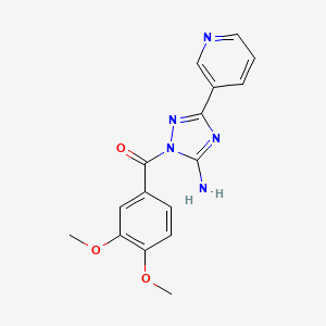 molecular formula C16H15N5O3 B5693875 1-(3,4-二甲氧基苯甲酰)-3-(3-吡啶基)-1H-1,2,4-三唑-5-胺 