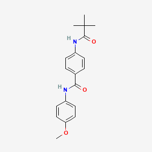 molecular formula C19H22N2O3 B5693883 4-[(2,2-dimethylpropanoyl)amino]-N-(4-methoxyphenyl)benzamide 