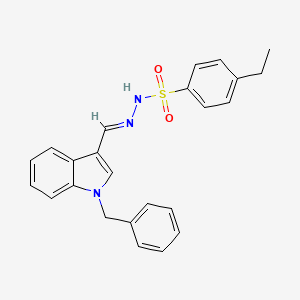 molecular formula C24H23N3O2S B5693895 N'-[(1-benzyl-1H-indol-3-yl)methylene]-4-ethylbenzenesulfonohydrazide 