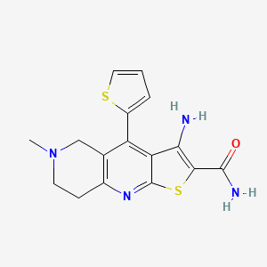 molecular formula C16H16N4OS2 B5693903 3-amino-6-methyl-4-(2-thienyl)-5,6,7,8-tetrahydrothieno[2,3-b]-1,6-naphthyridine-2-carboxamide 