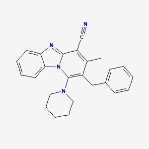 molecular formula C25H24N4 B5693926 2-benzyl-3-methyl-1-(1-piperidinyl)pyrido[1,2-a]benzimidazole-4-carbonitrile 