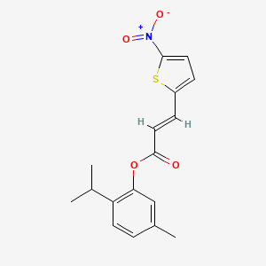 molecular formula C17H17NO4S B5693933 2-isopropyl-5-methylphenyl 3-(5-nitro-2-thienyl)acrylate 