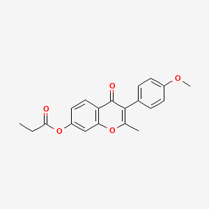 molecular formula C20H18O5 B5693957 3-(4-methoxyphenyl)-2-methyl-4-oxo-4H-chromen-7-yl propionate 