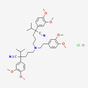 B569396 5,5'-((2-(3,4-Dimethoxyphenyl)ethyl)imino)bis(2-(3,4-dimethoxyphenyl)-2-(1-methylethyl)pentanenitrile)hydrochloride CAS No. 190850-50-1