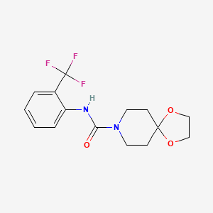 molecular formula C15H17F3N2O3 B5693984 N-[2-(trifluoromethyl)phenyl]-1,4-dioxa-8-azaspiro[4.5]decane-8-carboxamide 