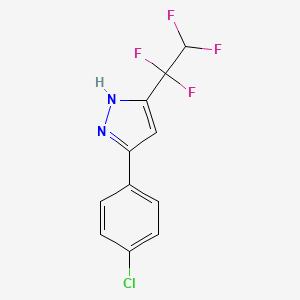 molecular formula C11H7ClF4N2 B5694021 3-(4-chlorophenyl)-5-(1,1,2,2-tetrafluoroethyl)-1H-pyrazole 