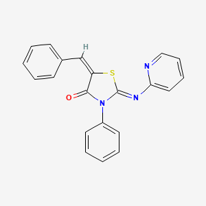 molecular formula C21H15N3OS B5694029 5-benzylidene-3-phenyl-2-(pyridin-2-ylimino)-1,3-thiazolidin-4-one 