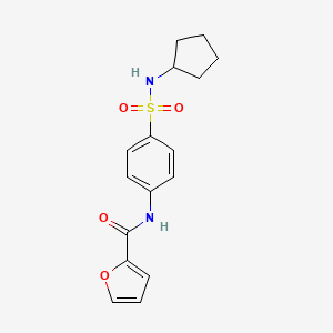 molecular formula C16H18N2O4S B5694038 N-{4-[(cyclopentylamino)sulfonyl]phenyl}-2-furamide 