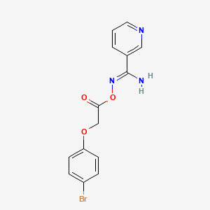 molecular formula C14H12BrN3O3 B5694069 N'-{[2-(4-bromophenoxy)acetyl]oxy}-3-pyridinecarboximidamide 