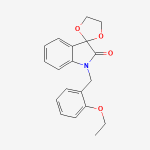 molecular formula C19H19NO4 B5694091 1'-(2-ethoxybenzyl)spiro[1,3-dioxolane-2,3'-indol]-2'(1'H)-one 