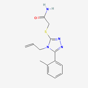 molecular formula C14H16N4OS B5694099 2-{[4-allyl-5-(2-methylphenyl)-4H-1,2,4-triazol-3-yl]thio}acetamide 