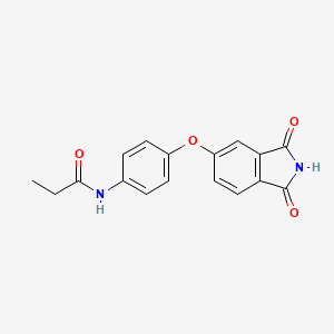 molecular formula C17H14N2O4 B5694104 N-{4-[(1,3-dioxo-2,3-dihydro-1H-isoindol-5-yl)oxy]phenyl}propanamide 