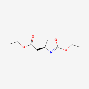 molecular formula C9H15NO4 B569411 (S)-Ethyl 2-(2-ethoxy-4,5-dihydrooxazol-4-yl)acetate CAS No. 119109-68-1