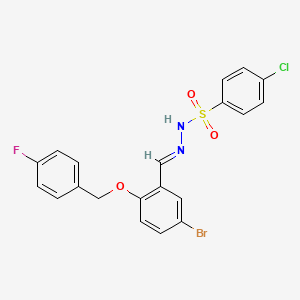 molecular formula C20H15BrClFN2O3S B5694129 N'-{5-bromo-2-[(4-fluorobenzyl)oxy]benzylidene}-4-chlorobenzenesulfonohydrazide 