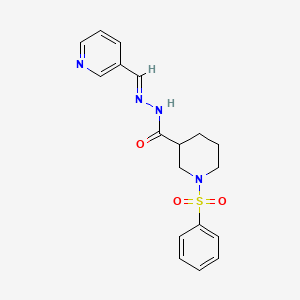 molecular formula C18H20N4O3S B5694147 1-(phenylsulfonyl)-N'-(3-pyridinylmethylene)-3-piperidinecarbohydrazide 
