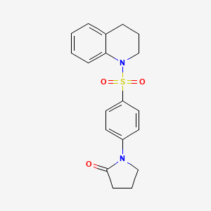 molecular formula C19H20N2O3S B5694157 1-[4-(3,4-dihydro-1(2H)-quinolinylsulfonyl)phenyl]-2-pyrrolidinone 