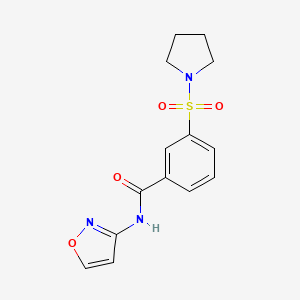 molecular formula C14H15N3O4S B5694176 N-3-isoxazolyl-3-(1-pyrrolidinylsulfonyl)benzamide 