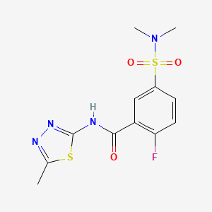 molecular formula C12H13FN4O3S2 B5694178 5-[(dimethylamino)sulfonyl]-2-fluoro-N-(5-methyl-1,3,4-thiadiazol-2-yl)benzamide 