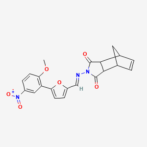 molecular formula C21H17N3O6 B5694189 4-({[5-(2-methoxy-5-nitrophenyl)-2-furyl]methylene}amino)-4-azatricyclo[5.2.1.0~2,6~]dec-8-ene-3,5-dione 