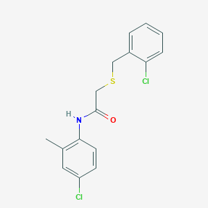 molecular formula C16H15Cl2NOS B5694226 2-[(2-chlorobenzyl)thio]-N-(4-chloro-2-methylphenyl)acetamide 