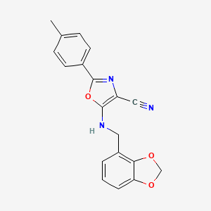 5-[(1,3-benzodioxol-4-ylmethyl)amino]-2-(4-methylphenyl)-1,3-oxazole-4-carbonitrile