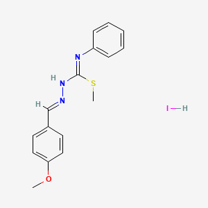 molecular formula C16H18IN3OS B5694261 methyl N'-(4-methoxybenzylidene)-N-phenylhydrazonothiocarbamate hydroiodide 