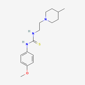 molecular formula C16H25N3OS B5694290 N-(4-methoxyphenyl)-N'-[2-(4-methyl-1-piperidinyl)ethyl]thiourea 