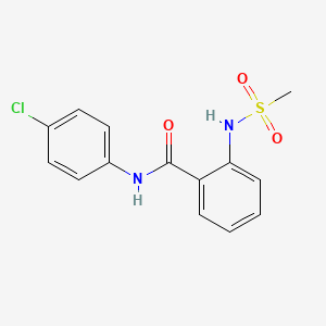 molecular formula C14H13ClN2O3S B5694307 N-(4-chlorophenyl)-2-[(methylsulfonyl)amino]benzamide 