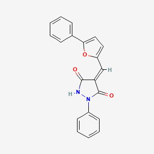 molecular formula C20H14N2O3 B5694387 1-phenyl-4-[(5-phenyl-2-furyl)methylene]-3,5-pyrazolidinedione 
