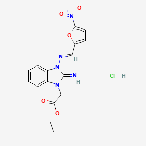 molecular formula C16H16ClN5O5 B5694395 ethyl (2-imino-3-{[(5-nitro-2-furyl)methylene]amino}-2,3-dihydro-1H-benzimidazol-1-yl)acetate hydrochloride 