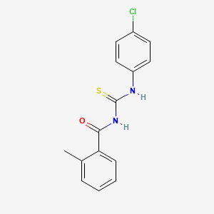 molecular formula C15H13ClN2OS B5694436 N-{[(4-chlorophenyl)amino]carbonothioyl}-2-methylbenzamide 