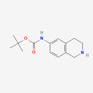 molecular formula C14H20N2O2 B569446 叔丁基(1,2,3,4-四氢异喹啉-6-基)氨基甲酸酯 CAS No. 885273-75-6